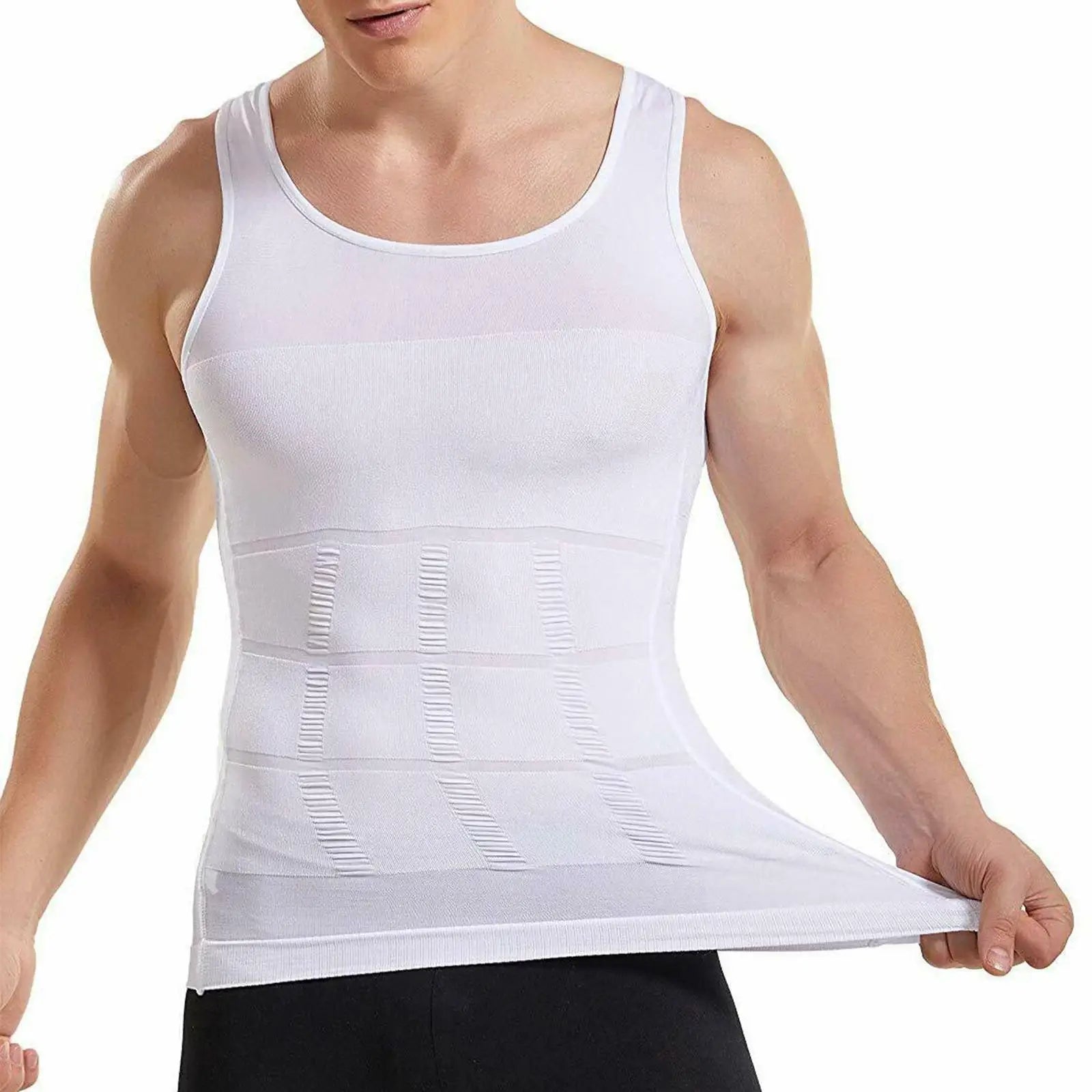 Men Slimming Elastic Body Shaper Vest Tight Skinny Shirt Fitness Waist Compression Abdomen Breathable Sport Vest