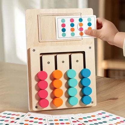 Montessori Wooden Color Shape Matching Cognition Learning Game Board Early Stimulate Children Brain Logic Thinking Develop Toys