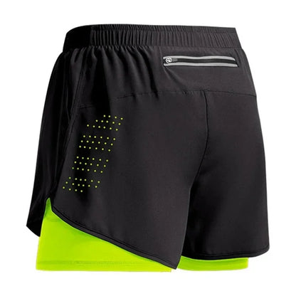 Pantalones cortos de entrenamiento físico para hombre, 2 en 1, de verano, de secado rápido, para gimnasio, playa, correr, de dos niveles, ropa deportiva para exteriores, novedad de 2024