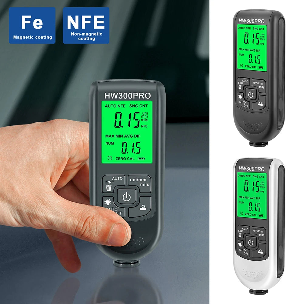 0-2000um High-precision Car Paint Thickness Tester Manual Paint Tools Paint Film Thickness Gauge for Fe/nfe or only Coating Film