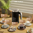 BioloMix Upgraded 5-in-1 LED Touch Screen Milk Frother for Lattes, Hot And Cold Foam Maker