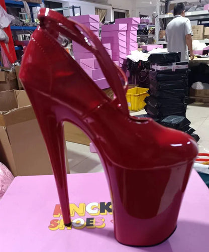 LAIJIANJINXIA - Zapatos de tacón alto con plataforma para mujer, de 23 cm/9 pulgadas, de PU, estilo exótico, sexys, para fiesta, baile en barra, D135-1