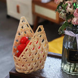 3pcs Portable Bamboo Woven Gift Packaging Basket Retro Creative Storage Box Handmade Natural Fruit Basket Egg