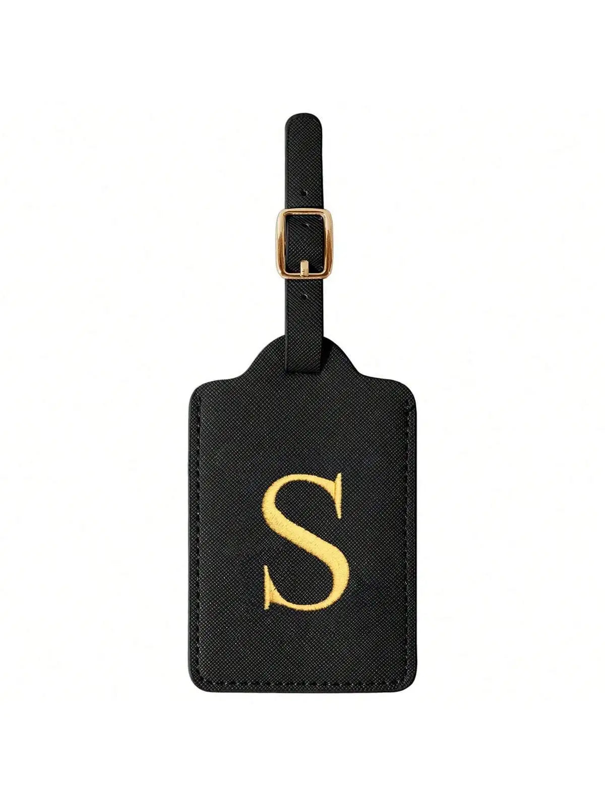 PU Leather Luggage Tag for Travel - Durable Suitcase ID Tag with Privacy Cover & Name Card Slot (A-Z) liu