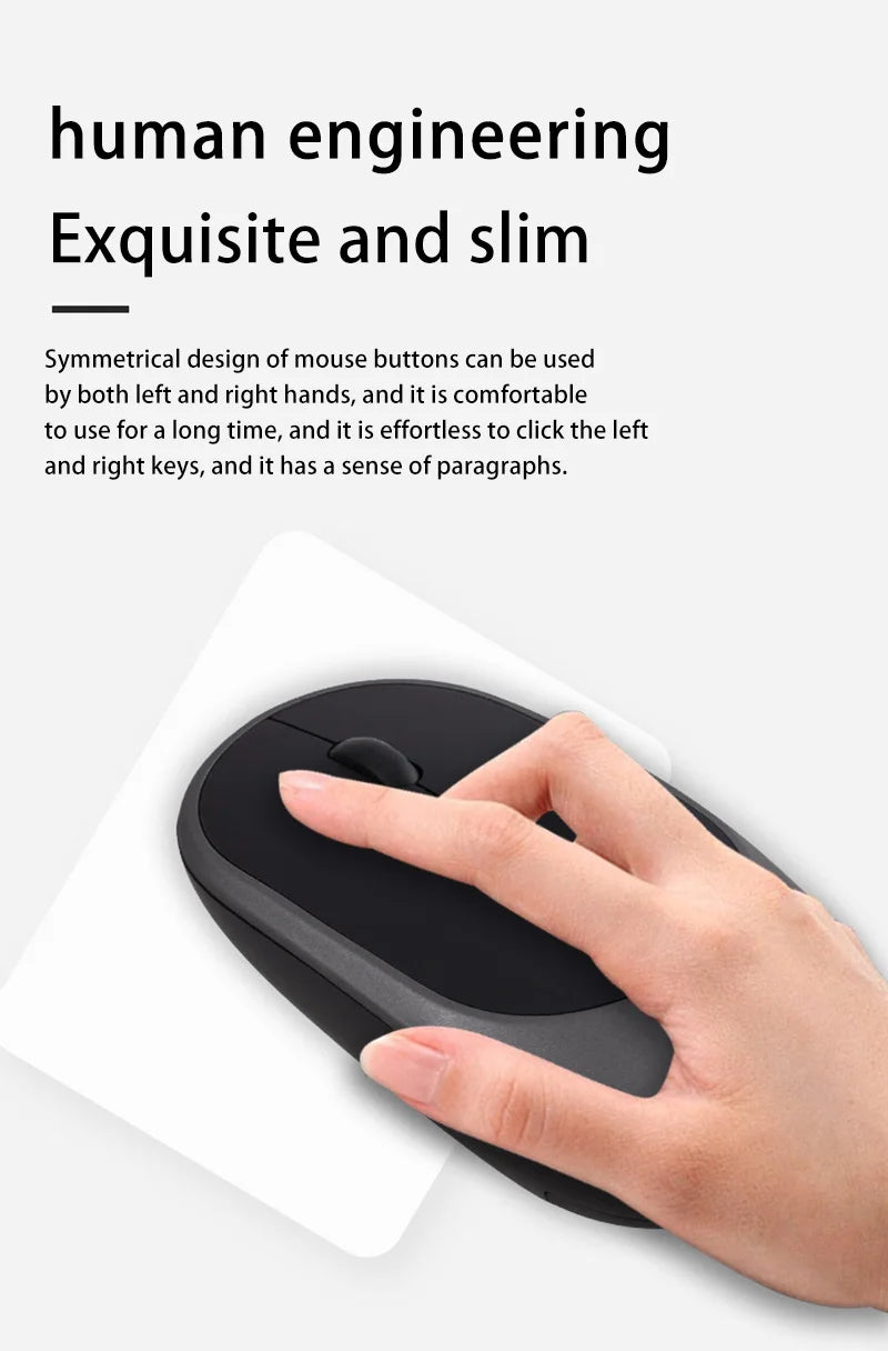 Xiaomi Wireless Mouse Bluetooth-compatible 2.4G Silent Mice Adjustable DPI Ergonomic Design USB Rechargeable Gaming Office Mouse