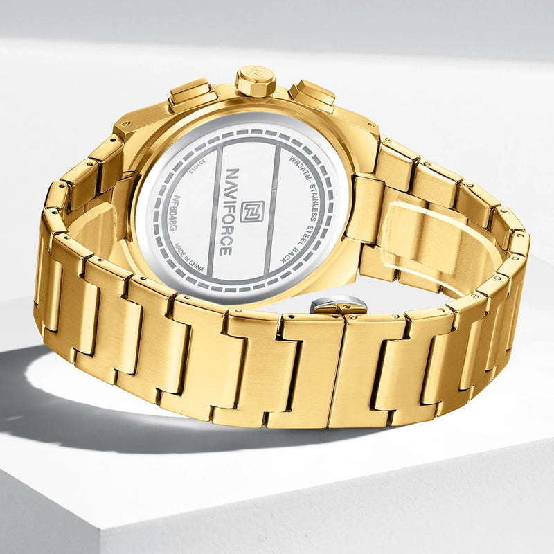 NAVIFORCE Men Casual Sport Quartz Calendar Wrist Watch for Man Business Steel Strap Waterproof Male Clock Relogio Masculino