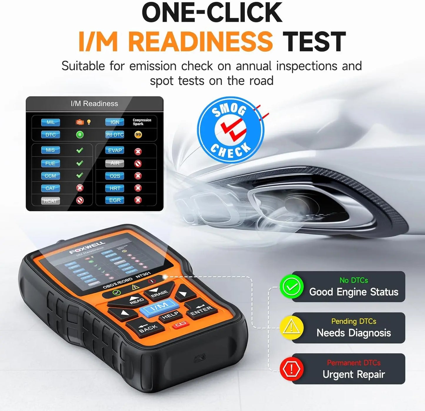 FOXWELL NT301 OBD2 Scanner Check Engine Code Reader Professional ODB2 OBD2 Automotive Scanner Car Diagnostic Tools PK ELM327
