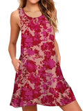 9XL Plus Size Sundress Loose Flowers Plant 3D Printing Dress For Women 2025 Summer Retro Sleeveless Dress Casual Beach Dresses