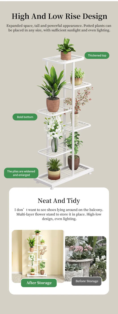 Plant Stand Flower Stand 4/6/8 Tier Flower Pot Shelf Balcony Indoor Multi-layer Storage Rack Succulent Plant Flower Rack