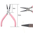 Alicates cóncavos redondos de una sola sección de níquel-hierro con mango rosa, herramienta para hacer herrajes de joyería hechos a mano, punta afilada, diagonal, portátil
