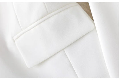 Elegant Women's Fashionable White Western-Style Suit Zihongsuitsuit High-End Business Attire Long-Pants Set For Special Occasion