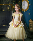 2025 Cosplay Belle Princess Dress Girls Dresses For Beauty and beast Party Clothing Magic stick crown Costume 3-12Y