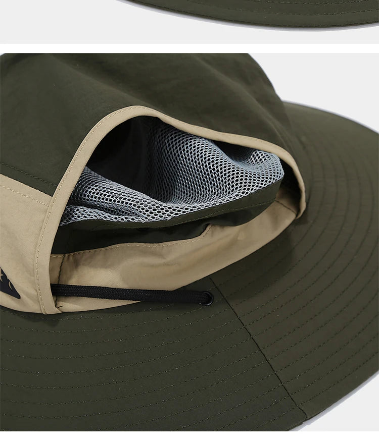 Summer Outdoor Sun Protection Hat for Women Men Hiking Fishing Sunscreen Visor Cap Large Brim Shawl Quick Drying Fisherman Hat