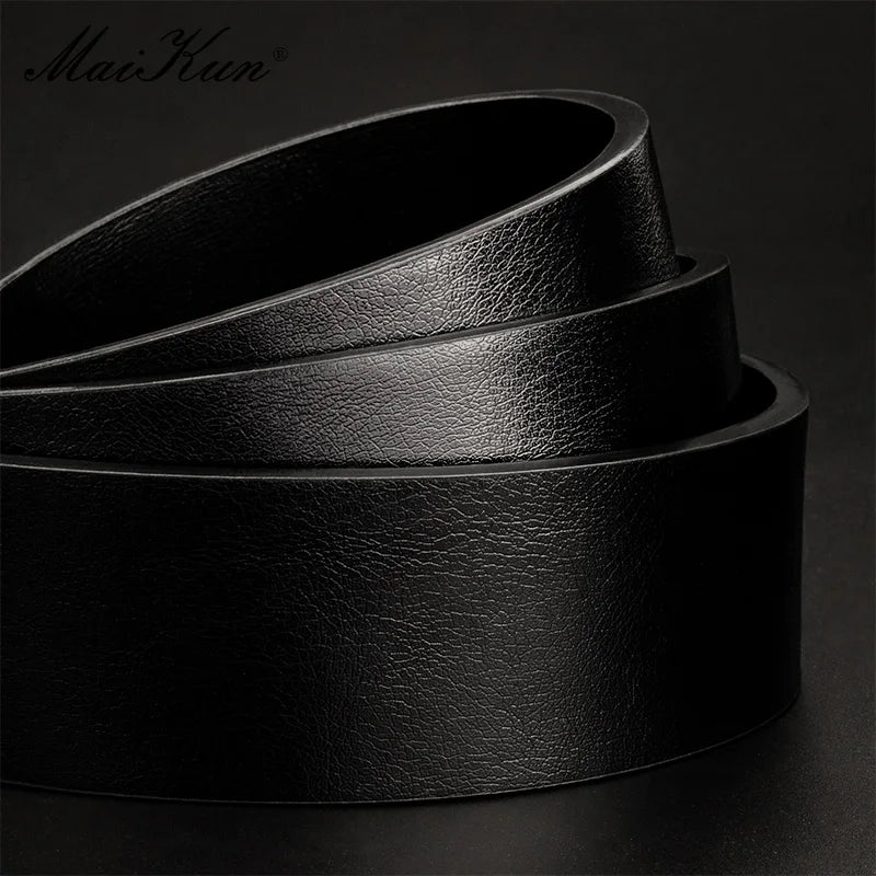 Cinturón casual vintage Maikun para hombre, con hebilla de pasador negra, de cuero ancho y versátil para estudiantes.
