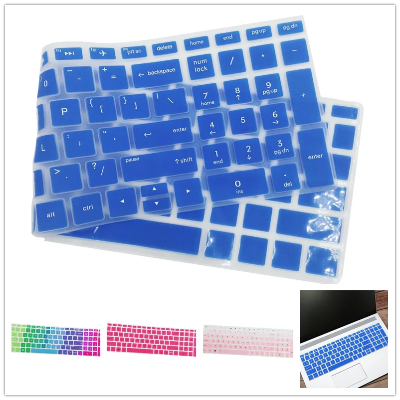 Funda protectora de silicona extraíble para teclado de portátil HP BF de 15,6 pulgadas, con película degradada.