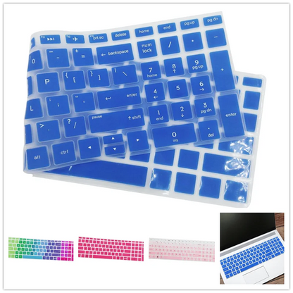 Funda protectora de silicona extraíble para teclado de portátil HP BF de 15,6 pulgadas, con película degradada.