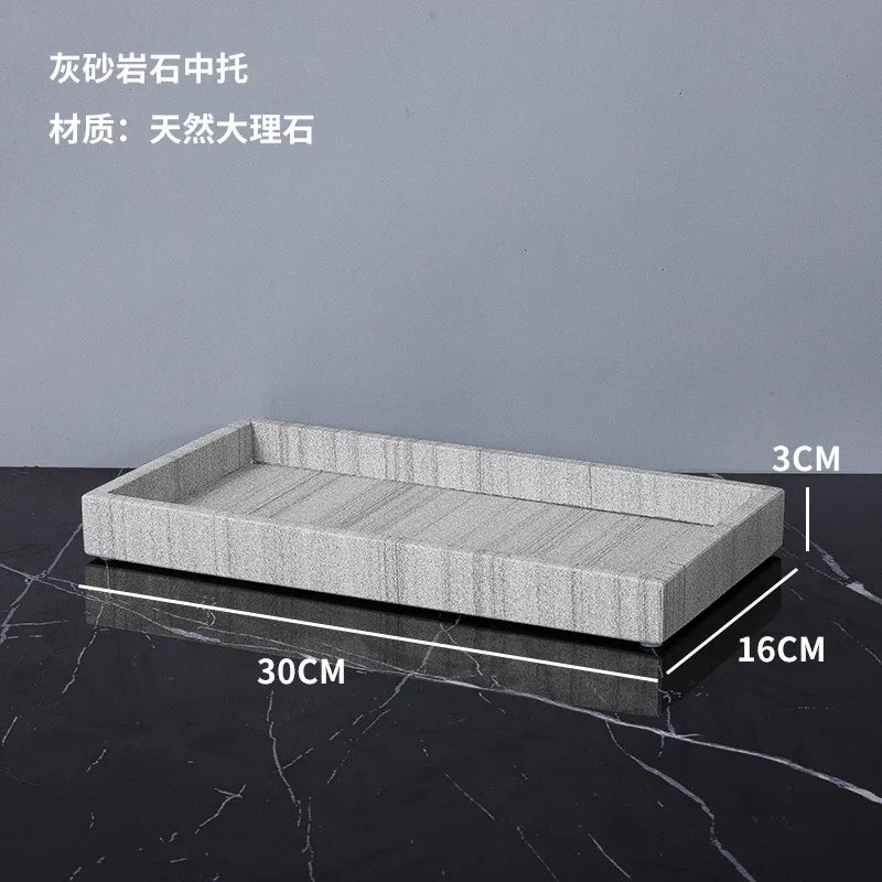 Nordic natural grey marble bathroom accessories Soap dispenser cotton swab jar tissue box soap dish tray bathroom decoration