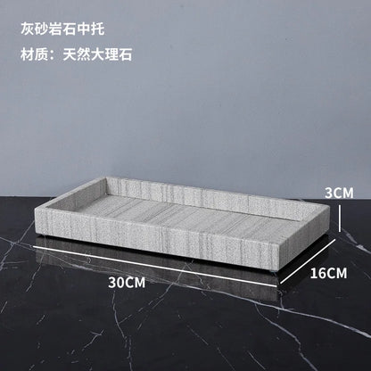 Nordic natural grey marble bathroom accessories Soap dispenser cotton swab jar tissue box soap dish tray bathroom decoration