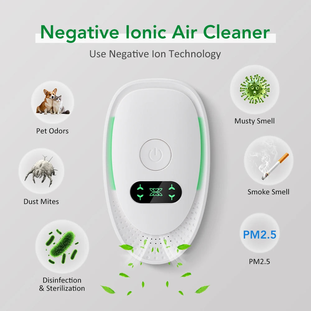 Air Purifier Plug In Negative Ion Ionizer Air Purifier for Household Quiet Operation Ionizer Mini Air Cleaner Toilet Deodorant