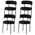 EGOONM 4Pcs Nordic Style Dining Chairs Upholstered Kitchen Chairs with Teddy Velvet Chair Home Desk Dining Room Kitchen Chairs