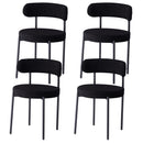 EGOONM 4Pcs Nordic Style Dining Chairs Upholstered Kitchen Chairs with Teddy Velvet Chair Home Desk Dining Room Kitchen Chairs