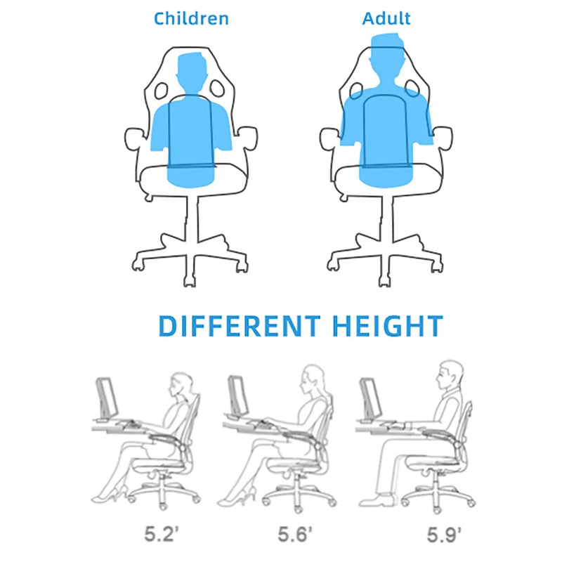 Allinlife gaming chair 130 kg load capacity ergonomic gaming chair, gamer chair adjustable height armrests, height adjustable range 100 - 110cm