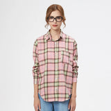 Casual Women's Plaid Shirt 2025 Spring Autumn New Ladies Loose Blouse and Tops Female Long Sleeve Shirts Fresh Checked Clothes
