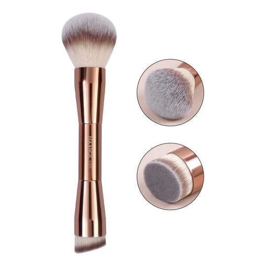 MAANGE 1 brocha de maquillaje para base, de doble cabezal, corrector, contorno, para líquido, suave, denso, para maquillaje facial, cosmética, herramientas de maquillaje