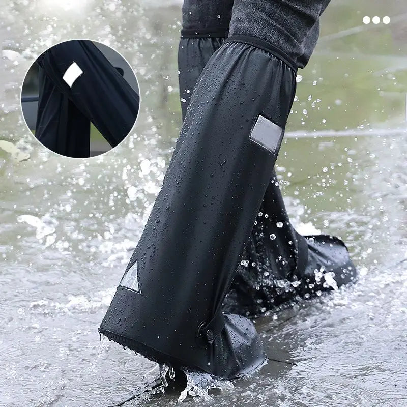 Capa de sapato de chuva à prova dwaterproof água ao ar livre tubo alto sapato cobre sapatos capas de poeira para motocicleta bicicleta capa de chuva adulto unisex