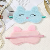1Pc Cute Cartoon Cat Plush Sleeping Eye Mask Comfortable Sleep Mask Sleep Aid Traveing Home Shading Light Eye Cover Eyeshade