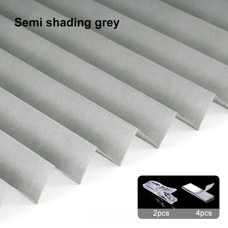Self-Adhesive Pleated Blind High Shading Non-Woven Window Shade Bathroom Kitchen Balcony Zebra Blackout Curtain