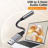 Adaptador de audio USB a conector de 3,5 mm Olaf. Cable de audio USB A a 3,5 mm. Adaptador USB a conector de audio. Convertidor de auriculares para PC y portátil.