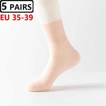 5 Pairs Plus Size EUR 45-50 Prevent Varicose Veins Socks Mens Diabetics Patients Cotton Loose Mouth Sock Man Women Comfort Meias