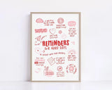 Reminders for Hard Days, Mental Health Office Decor, Therapy Poster, Positive Affirmations, Calming Corner Wall Cavans Art