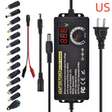 AC to DC Power Supply Adjustable Laboratory Supply Power Source 3V-24V-3A Portable Universal Adapter EU/US Plug Alligator Clip