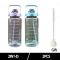2025 Spring/Summer 2L Large Capacity Outdoor Plastic Bouncing Straw Sports Water Bottle Leak-proof Portable Refill Cups