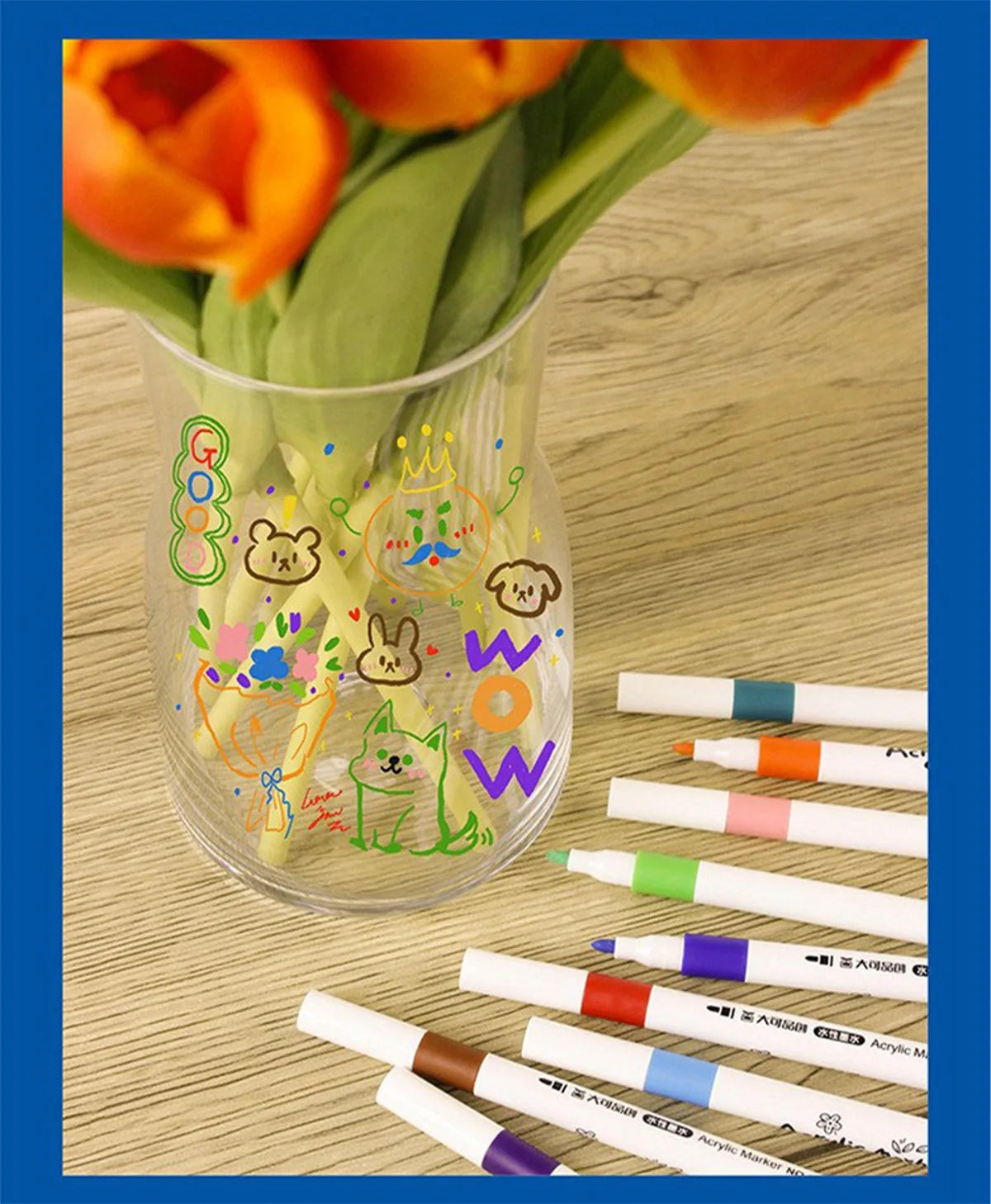 Acrylic marker pen set/12-60 colors/multi-purpose art watercolor pen/quick drying/student painting marker/stationery supplies