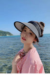 New Sun Hat Women's UV Protection Sun Hat Summer Empty Top Cap Large Brim Outdoor Cycling Face Shade Hat Woman