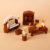 MOC Notice Board Building Blocks Bee Farm Fountain Bonfire Stove Medieval Town Street View Water Wall Bridge Road Sign Brick Toy