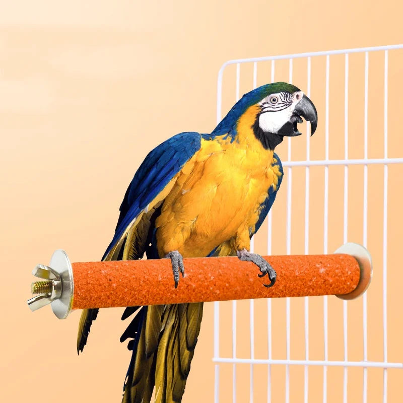 Barra para afilar picos y garras de pájaro, palo de pie, estación para loros, suministros para pájaros, soporte para afilar garras de loro, accesorios para jaulas