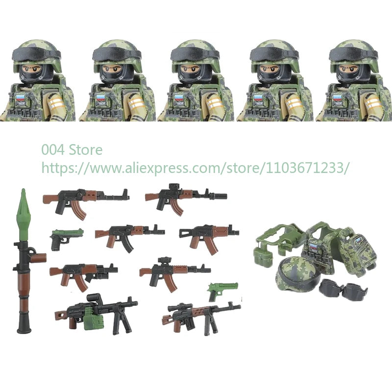 Military Special Forces Action Figure Building Blocks Ghillie Suit Weapons Sniper SWAT Ghost KSK Police Bandit Boy Toy Gift F029