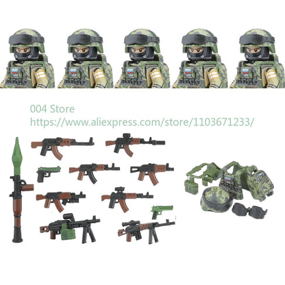 Military Special Forces Action Figure Building Blocks Ghillie Suit Weapons Sniper SWAT Ghost KSK Police Bandit Boy Toy Gift F029