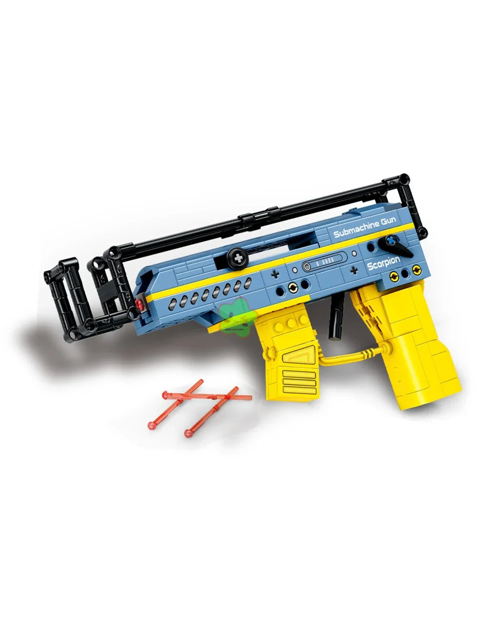 Technical Building Blocks Toys Gun Scorpion Uziel Submachine Magnum Eagle USP Pistol WW2 Military SWAT Weapon Model For Children