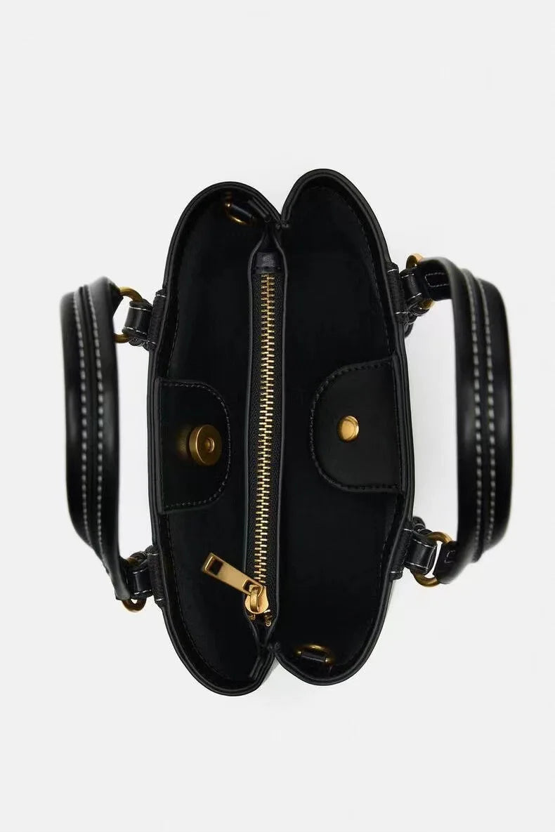 Bolso de diseñador de lujo para mujer, de piel sintética suave, tipo cubo, de alta calidad, tipo bandolera