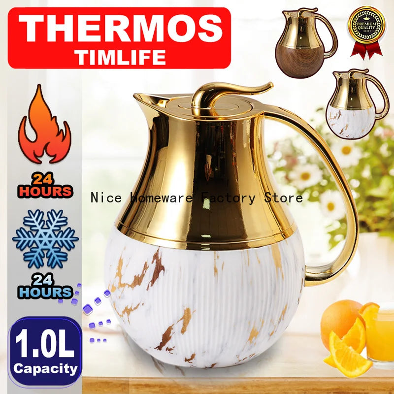 Stainless steel hot water bottle thermos vacuum insulation warm pot Inox Coffee Carafe Thermal Termo para mate carrafa termica
