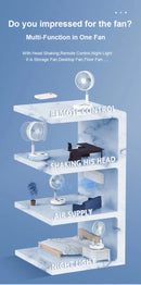 P10 10800mAh Folding Portable Fan USB Remote Control Air Cooler Silent Rechargeable Wireless Floor Standing Fan for Camping Desk