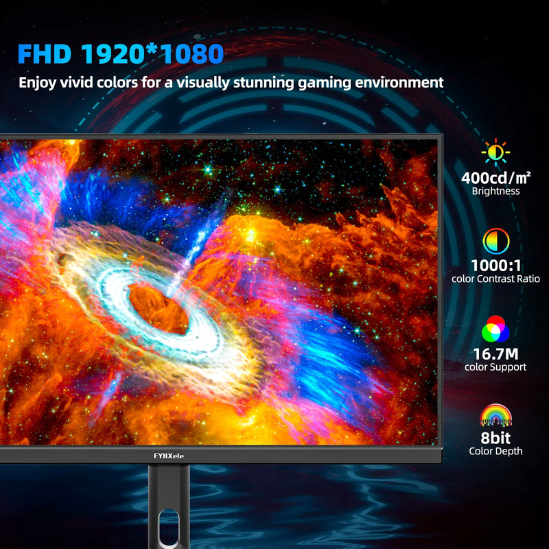 FYHXele 27 inch 380Hz Gaming Monitor 1080P IPS 0.5ms GTG Computer Monitor Adjustable Vertical Monitor Support FreeSync HDR VESA