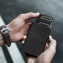 YATBEST Men's RFID Anti-Theft Three Fold Wallet Ultra-Thin with Zipper Coin Pocket Credit Card Clip Brush Anti-Magnetic Card Bag