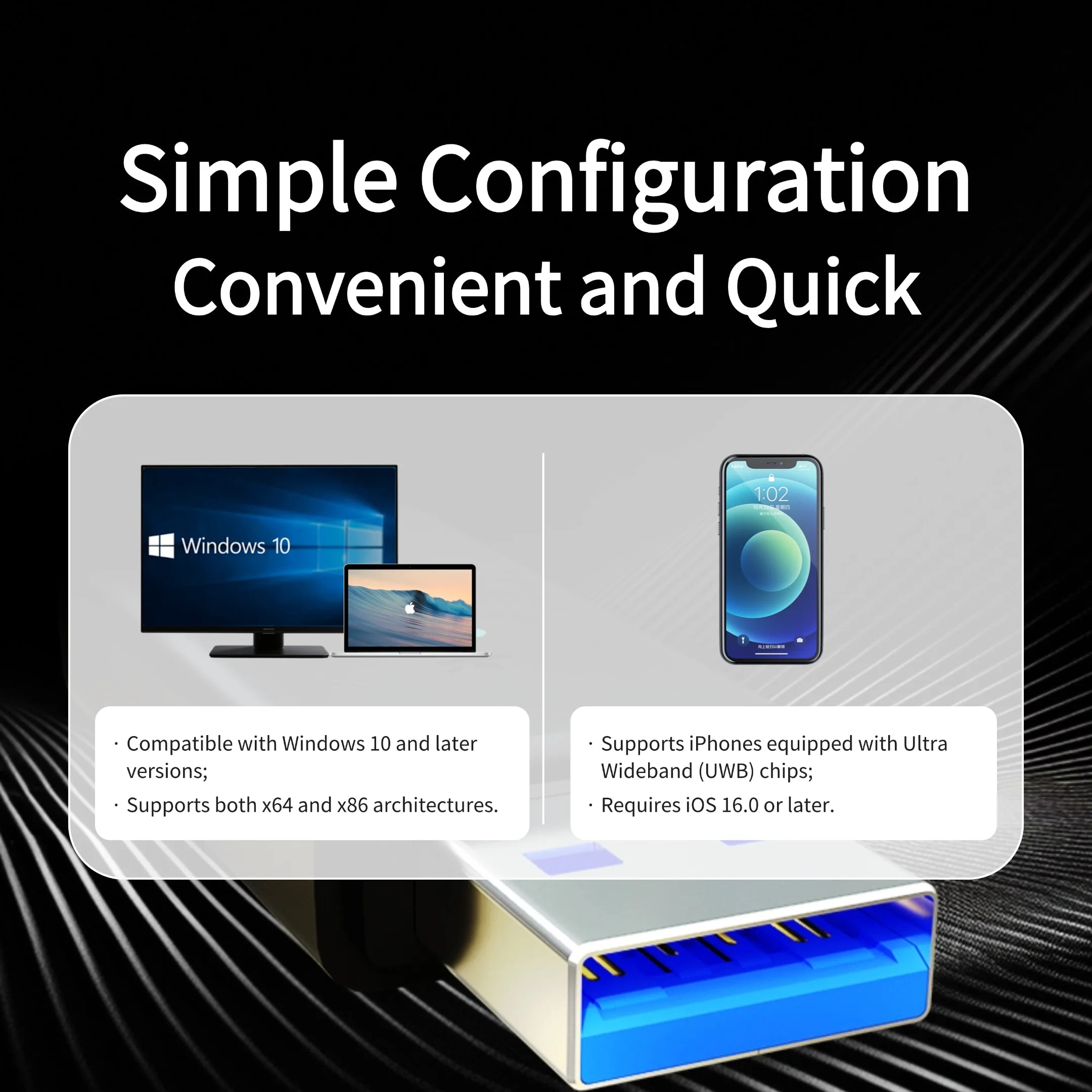 EforLink Computer Touchless ScreenLock, Automatic Locking, UWB High-Precision Ranging, USB Security Key, Windows Security Key