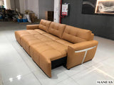 MINGDIBAO Electric Convertible Sofa Bed Italian Genuine Leather Sleeper Couch Multifunction Folding Sofas Beds for Cinema Room